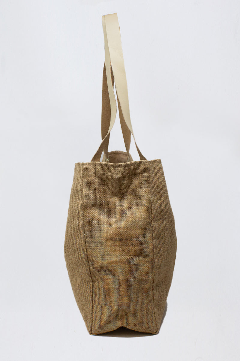 Coral Jute Beach Bag | Natural/Gold