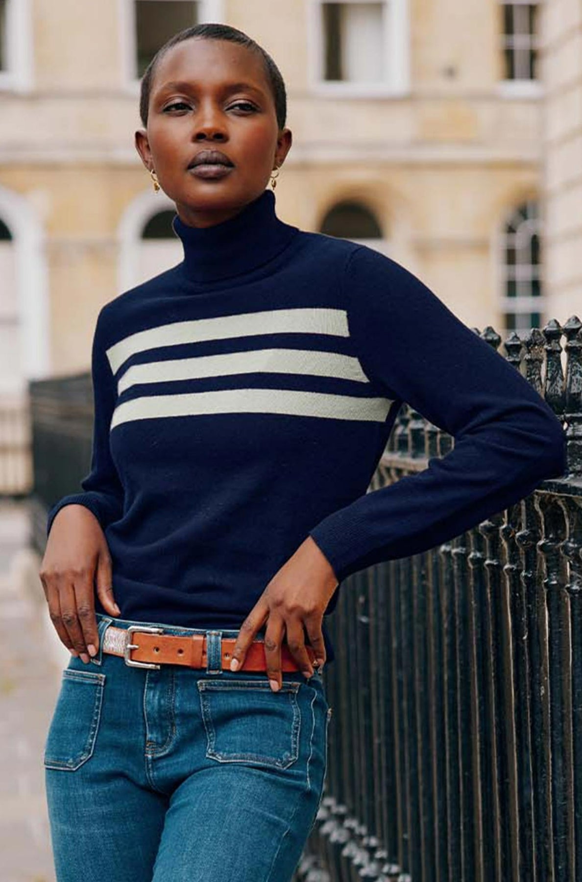 Fitted polo neck jumper Outlet