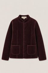 Velvet Quilted Jacket | Chocolate
