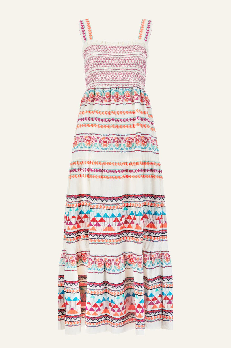 Jacquard Sundress | Ecru/Multi