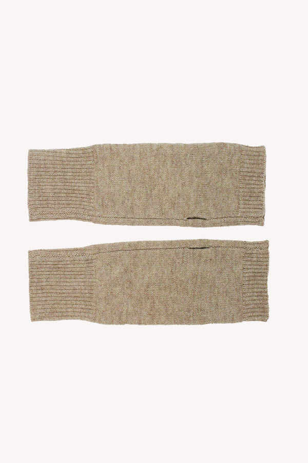 Merino Wool Fingerless Gloves | Taupe