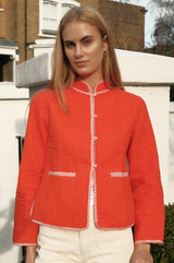 Cotton Quilted Jacket | Orange - Aspiga