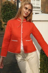 Cotton Quilted Jacket | Orange - Aspiga