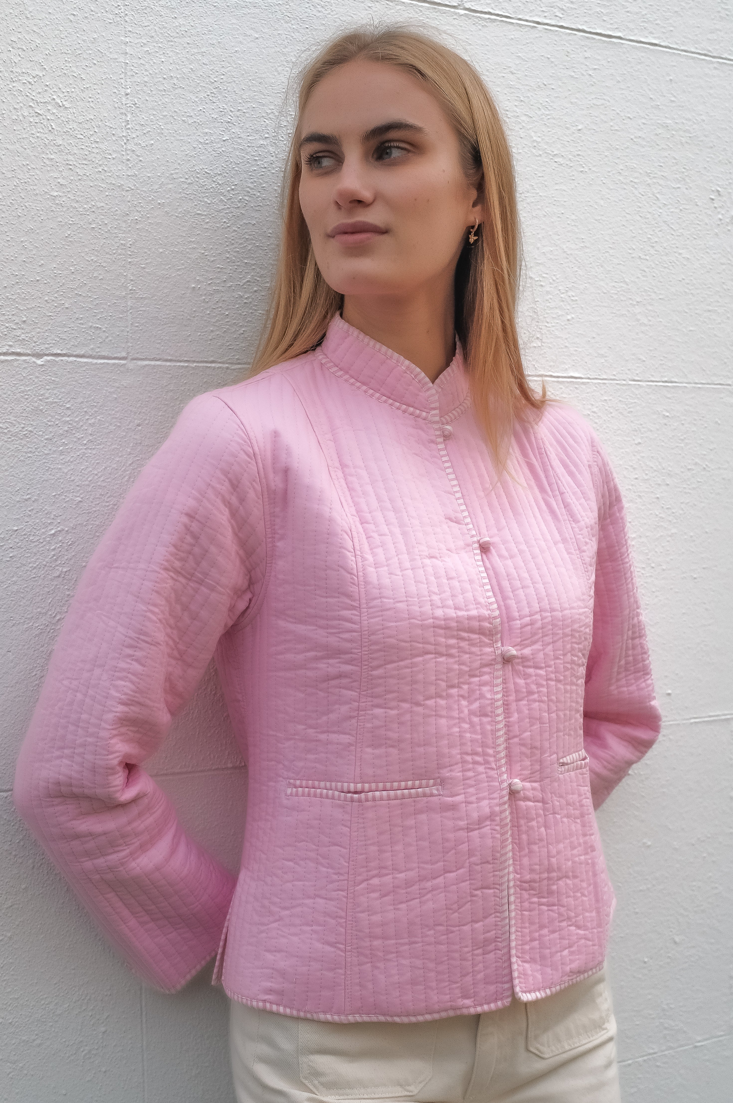 Cotton Quilted Jacket | Pink - Aspiga