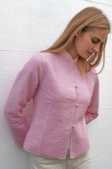 Cotton Quilted Jacket | Pink - Aspiga