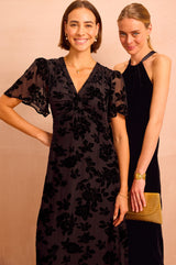 Anais Devore Dress | Black
