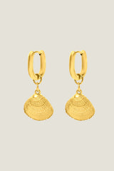 Delmar Clam Hoop Earrings | Gold