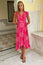 Demi EcoVero™ Wrap Dress | Lace floral Pink/White