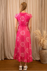 Demi EcoVero™ Wrap Dress | Blossom Pink/White