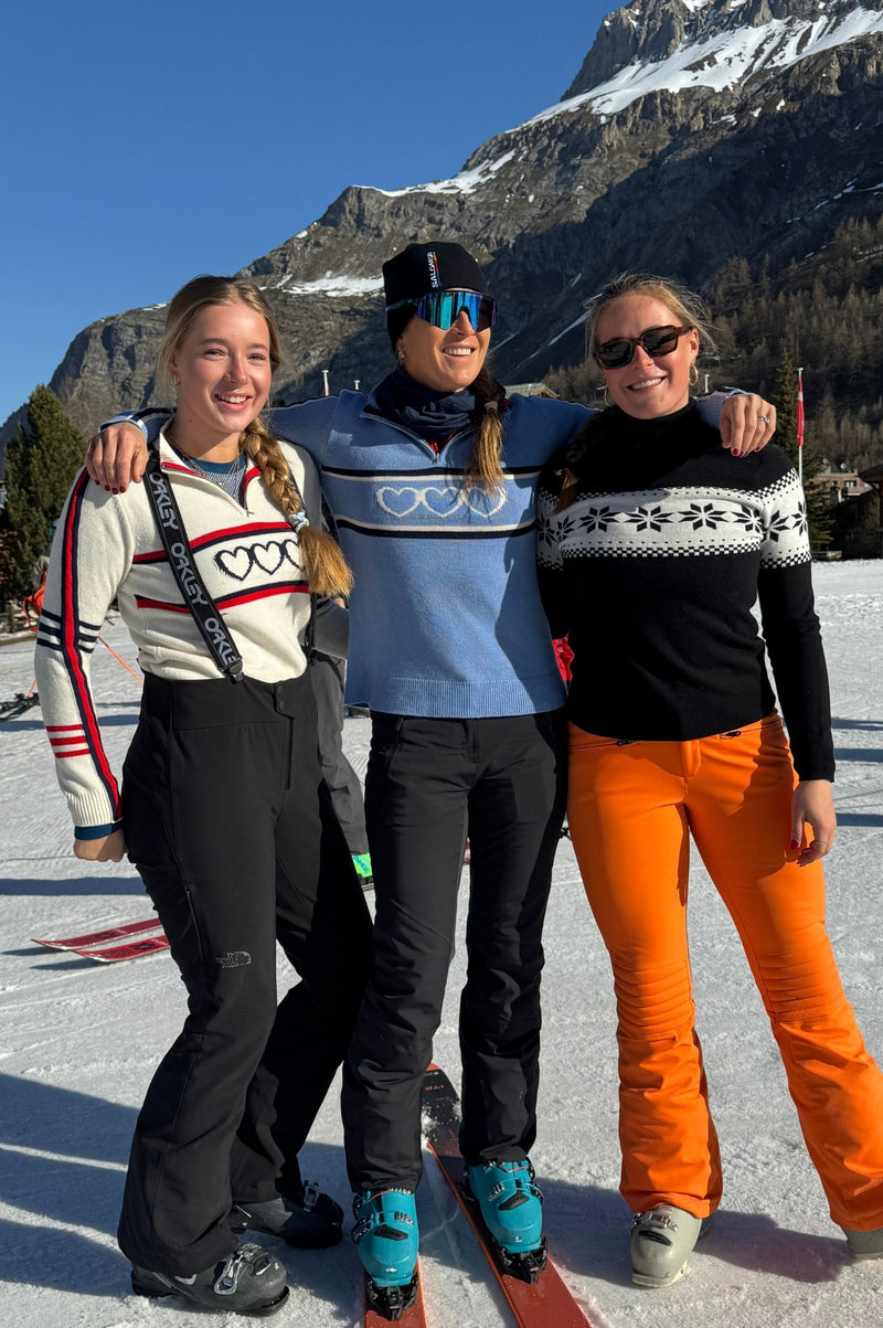 Merino Wool Snowflake Fairisle Polo Neck Jumper | Black/Cream