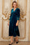 Sally Anne Velvet Long Sleeve Dress | Teal