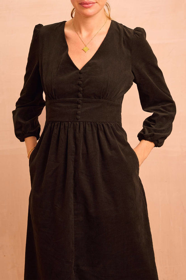 Marianne Corduroy Dress | Chocolate