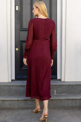 Long Sleeve Sally Anne Dress | Aubergine