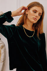 Chunky Green Stone Necklace | Gold