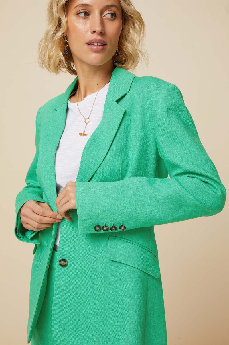 Linen Blend Jacket | Green
