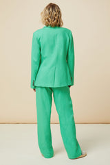 Linen Blend Blazer | Green