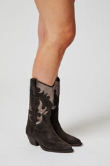 ALPE Metallic Cowboy Boots | Charcoal