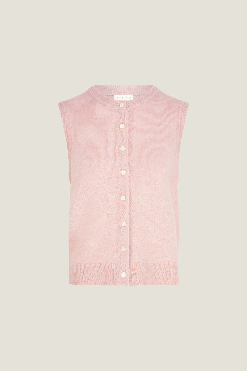 Alpaca Blend Gilet | Dusty Pink