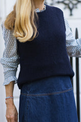 Alpaca Blend Knitted Tank | Navy