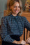Printed Frill Collar Blouse | Navy/Ice Blue