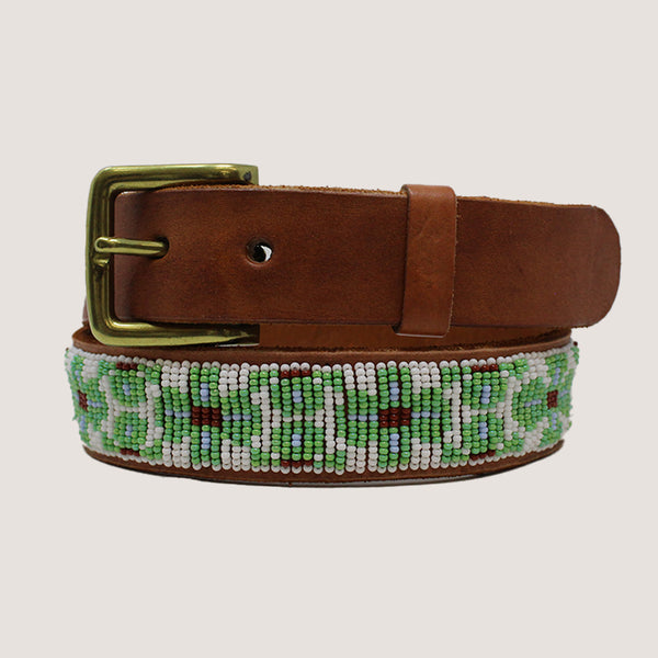 小物 n.k atelier flower belt Aspiga Sustainable Kenyan Beaded Belt Leather and Glass Beads