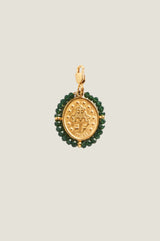 Santa Maria Charm | Gold/Forest Green