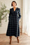 Harper Checked Double Cloth Organic Cotton Dress | Navy/Green