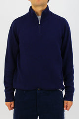 Men's Quarter Zip Jumper | Navy/Grey