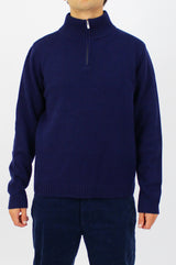 Men's Quarter Zip Jumper | Navy/Grey