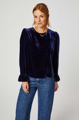 Victoria Velvet Top | Navy
