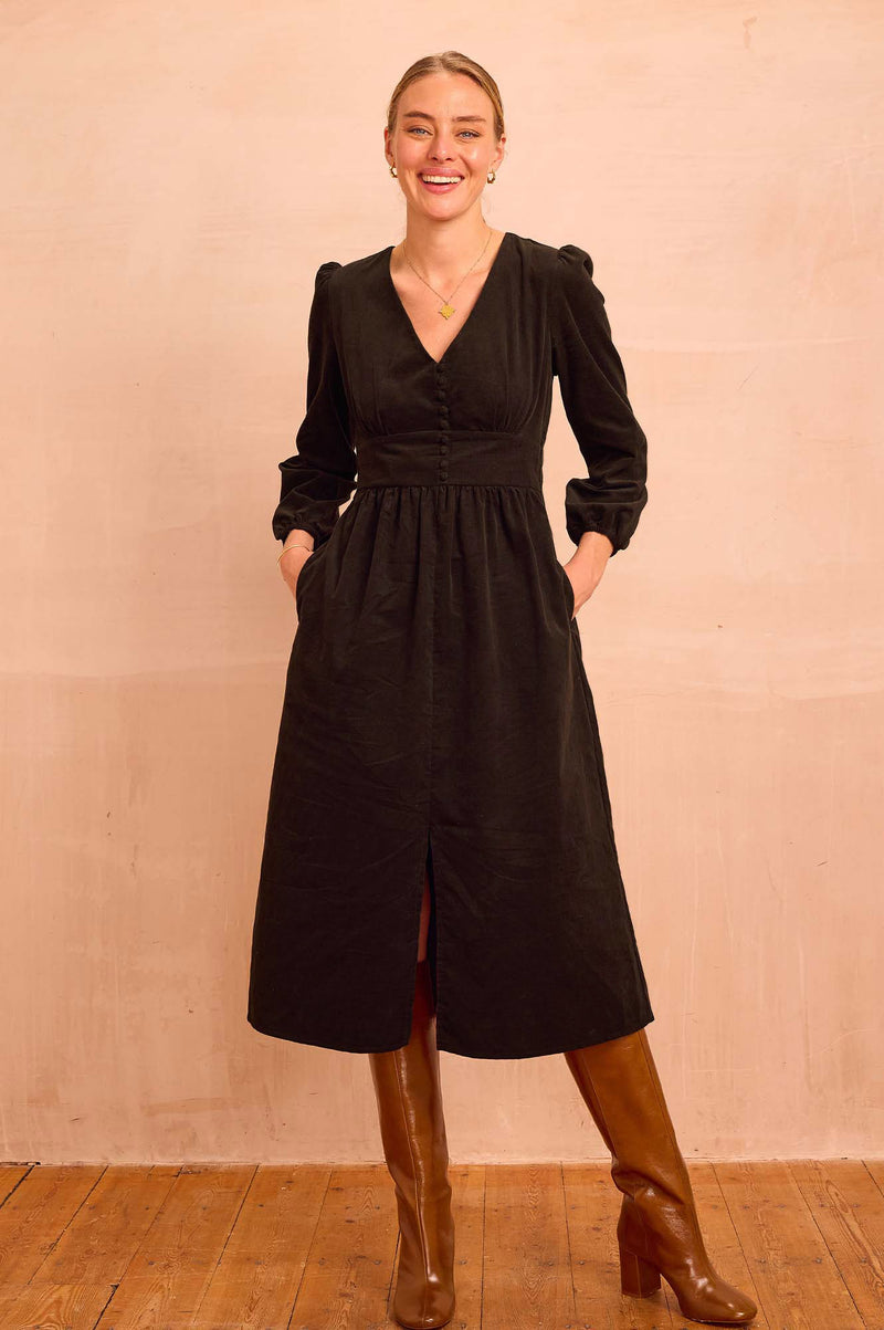 Marianne Corduroy Dress | Chocolate