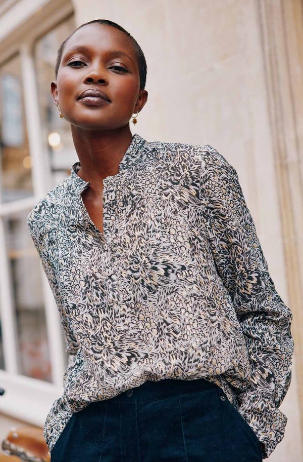 Samantha Blouse | Lamu Beige/Gold