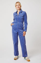 Utility Stretch Corduroy Jumpsuit | Cornflower Blue