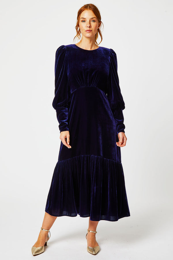 Esmee Velvet Dress | Navy