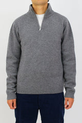 Men's Quarter Zip Jumper | Light Grey/Grey