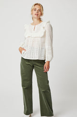 Rochelle Broderie Blouse | Off-White