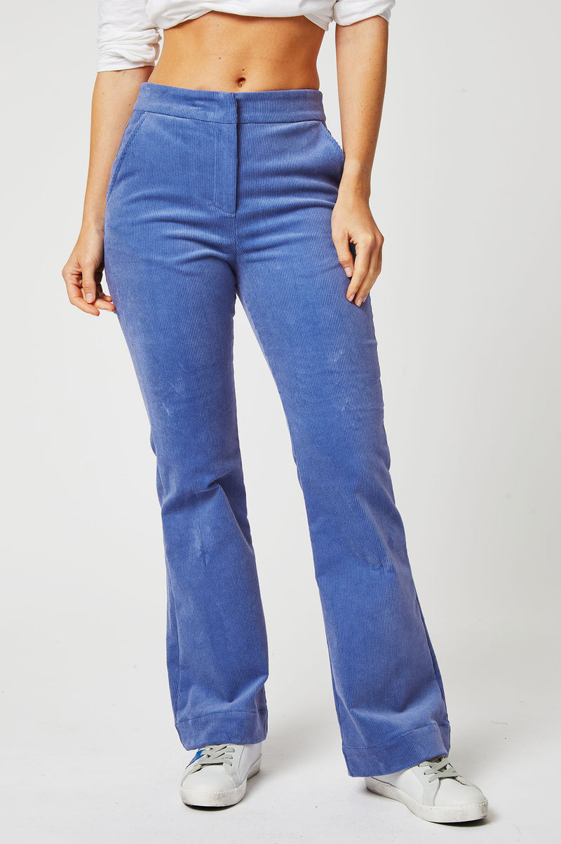 Charlie Stretch Corduroy Trousers | Cornflower Blue