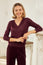 Metallic Knit V-Neck Jumper | Burgundy