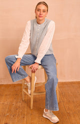 Alpaca Blend Gilet | Dusty Blue