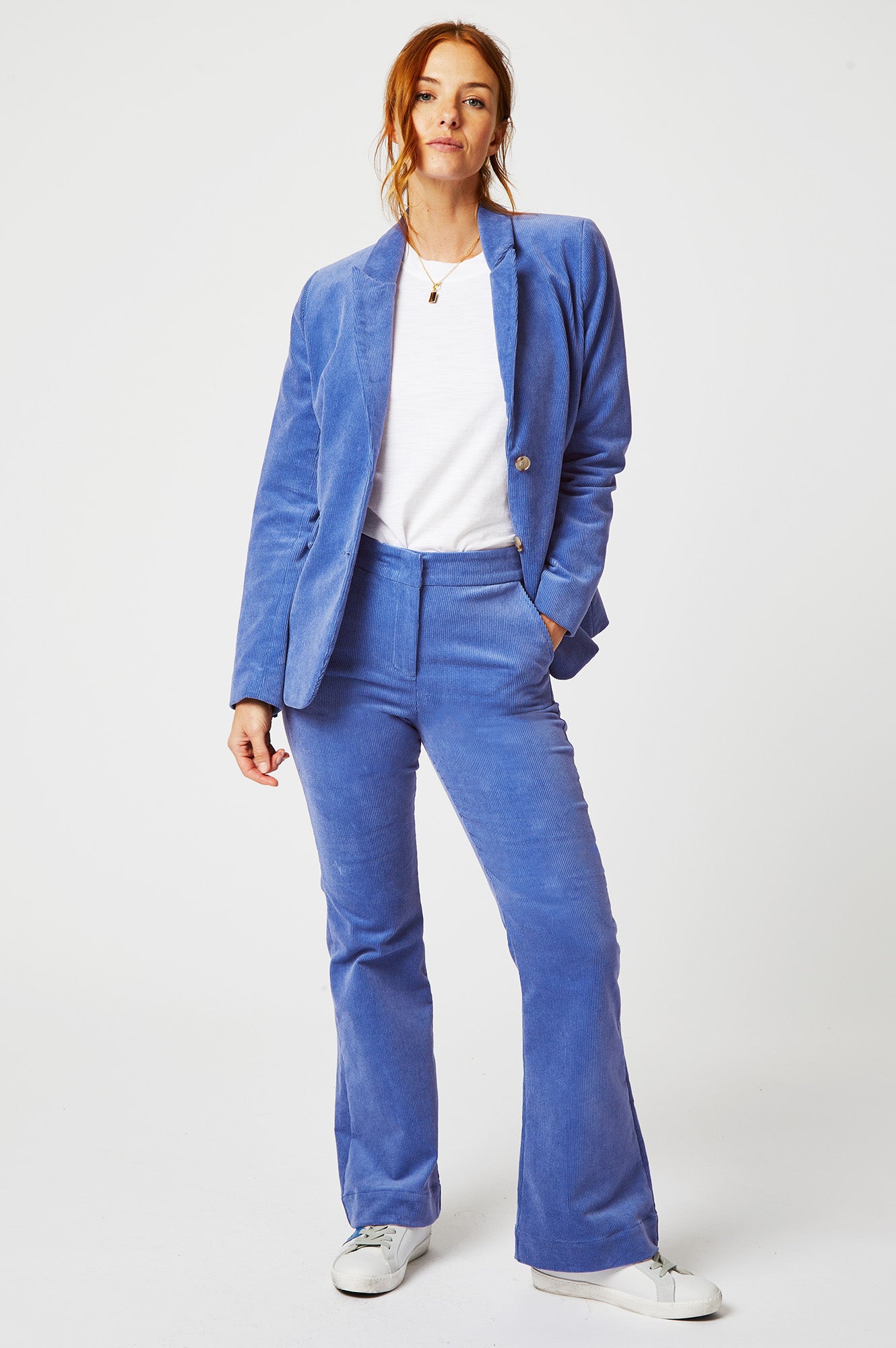 Aspiga Ladies Sustainable Charlie Cotton Stretch Corduroy Cornflower