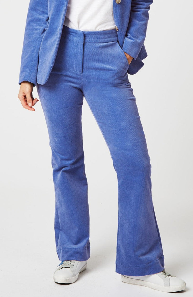 Charlie Stretch Corduroy Trousers | Cornflower Blue