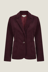 Gaia Stretch Corduroy Blazer | Burgundy