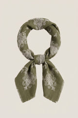 Paisley Print Square Scarf | Paisley/Sage Green