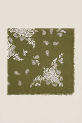 Paisley Print Square Scarf | Paisley/Sage Green