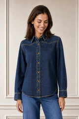 Western Denim Blouse | Indigo