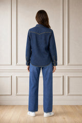 Western Denim Blouse | Indigo