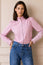 Frill Collar Stripe Blouse | Pink/White/Blue