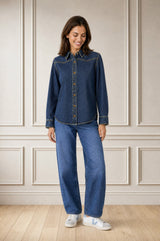 Western Denim Blouse | Indigo