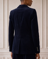 Oversized Double Breasted Corduroy Blazer | Deep Navy
