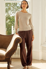 Metallic Knit Crew Neck Jumper | Gold